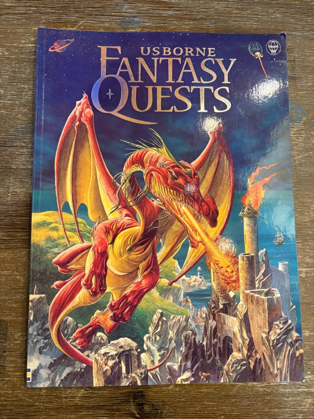 USBORNE | Vintage 1999 Fantasy Quests Illustrated Dragon Adventure Book